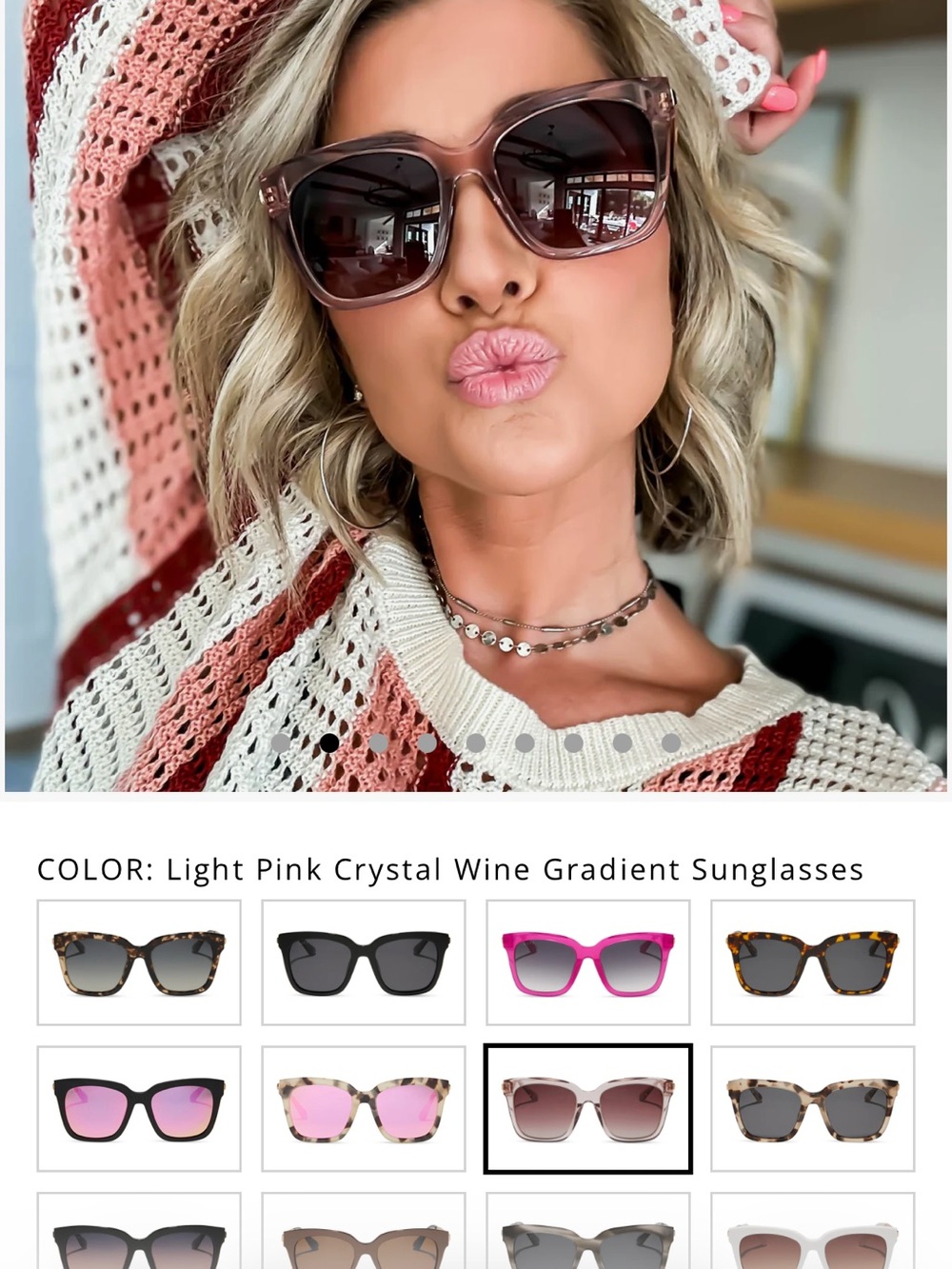 NWOT Diff Eyewear BELLA Light Pink Crystal Wine Gradient Sunglasses - Picture 12 of 12